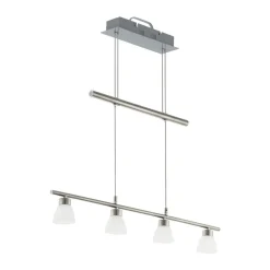 Eglo LED-Hängeleuchte Borriol 1 nickel-matt/weiß