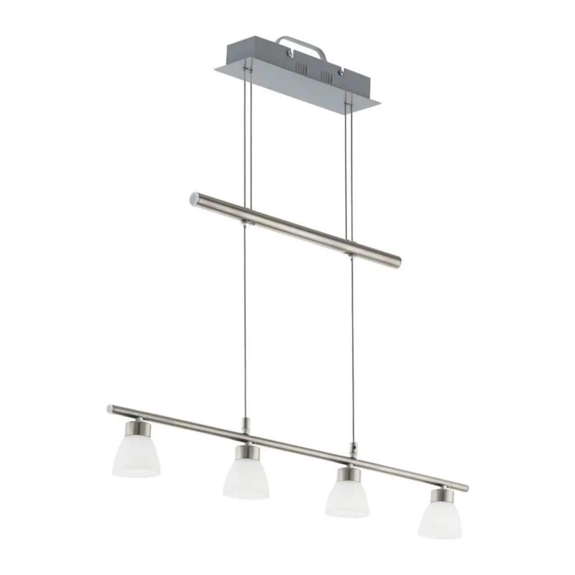 Eglo LED-Hängeleuchte Borriol 1 nickel-matt/weiß