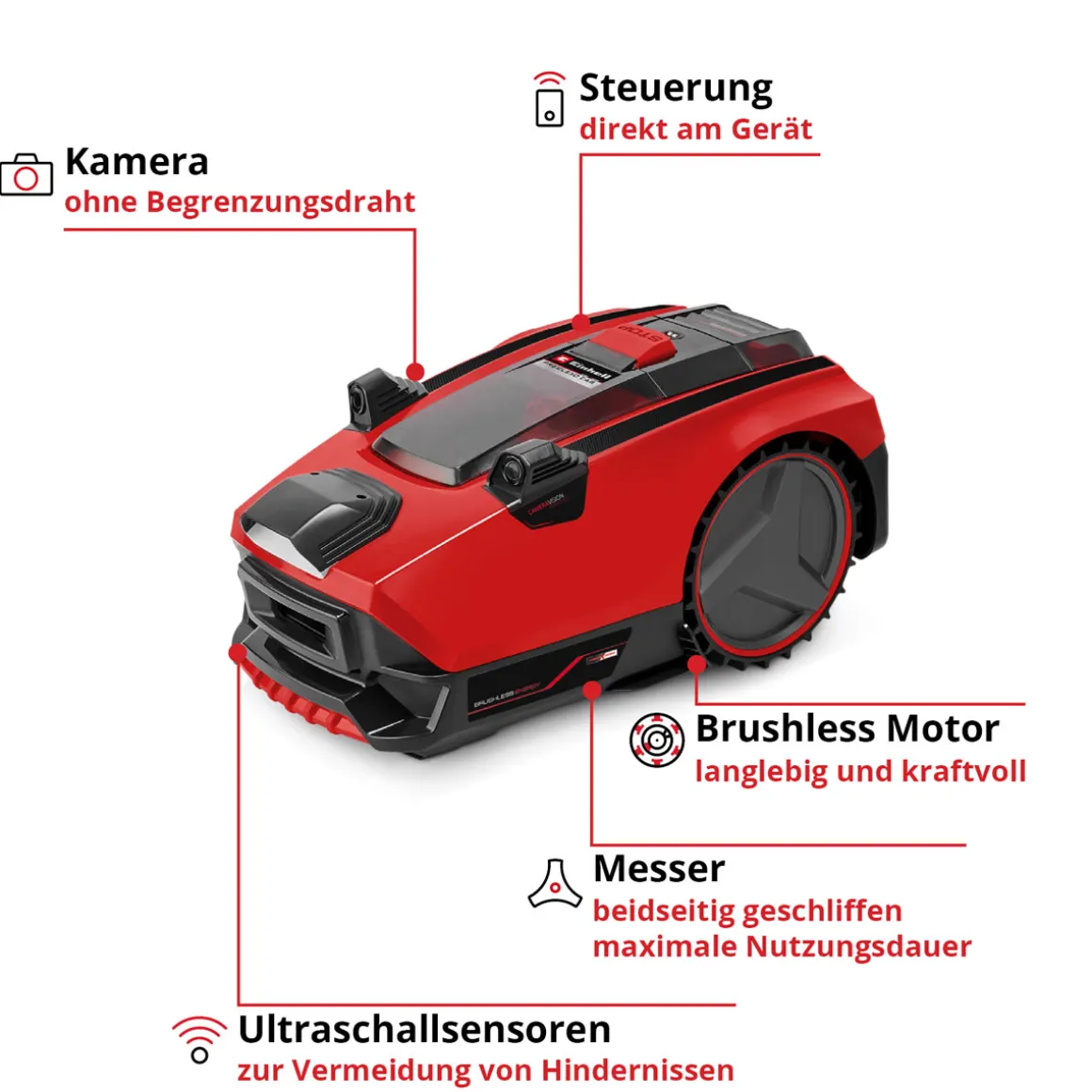 Einhell Mähroboter Freelexo Cam 500 inkl Ladegerät u 3,0 AH Akku