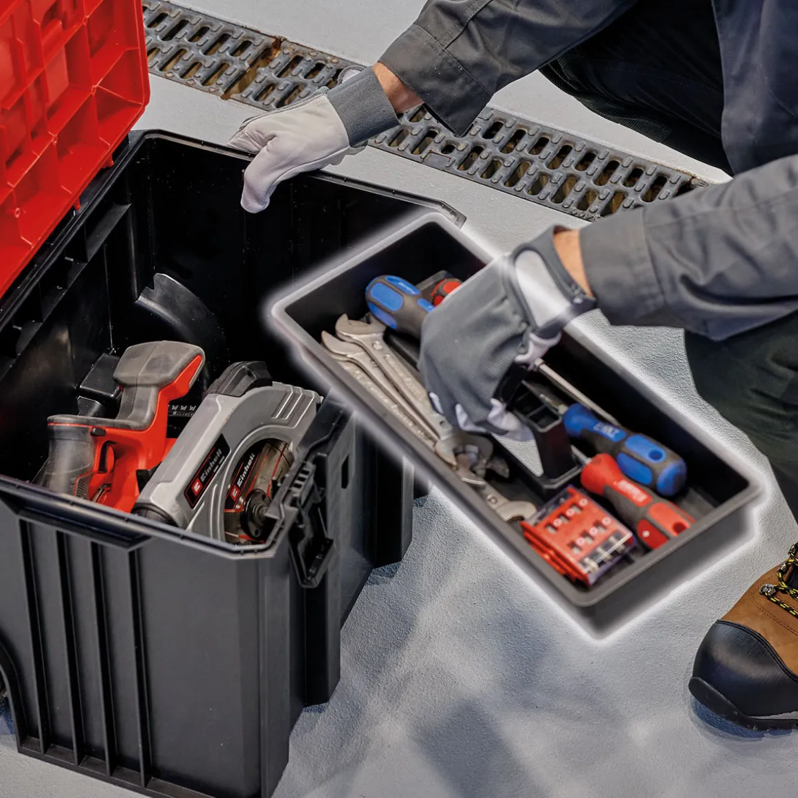 Einhell Systemkoffer E-Case L mit Rollen