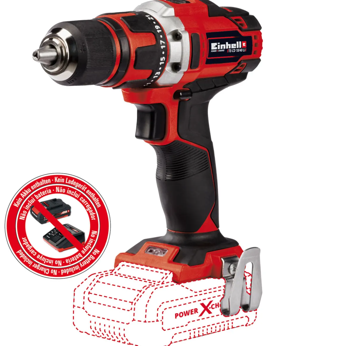 Einhell Akku-Bohrschrauber TE-CD 18/40 Li Solo