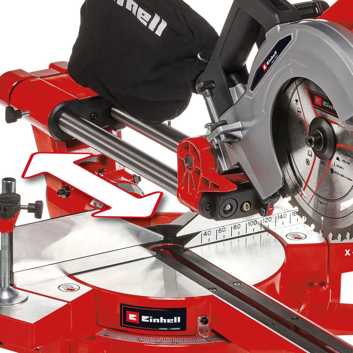 Einhell Akku-Zug-Kapp-Gehrungssäge TE-SM 36/210 Li-Solo