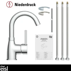 Eisl Waschtischarmatur „Futura“ Niederdruck chrom Cold-Start-Funktion