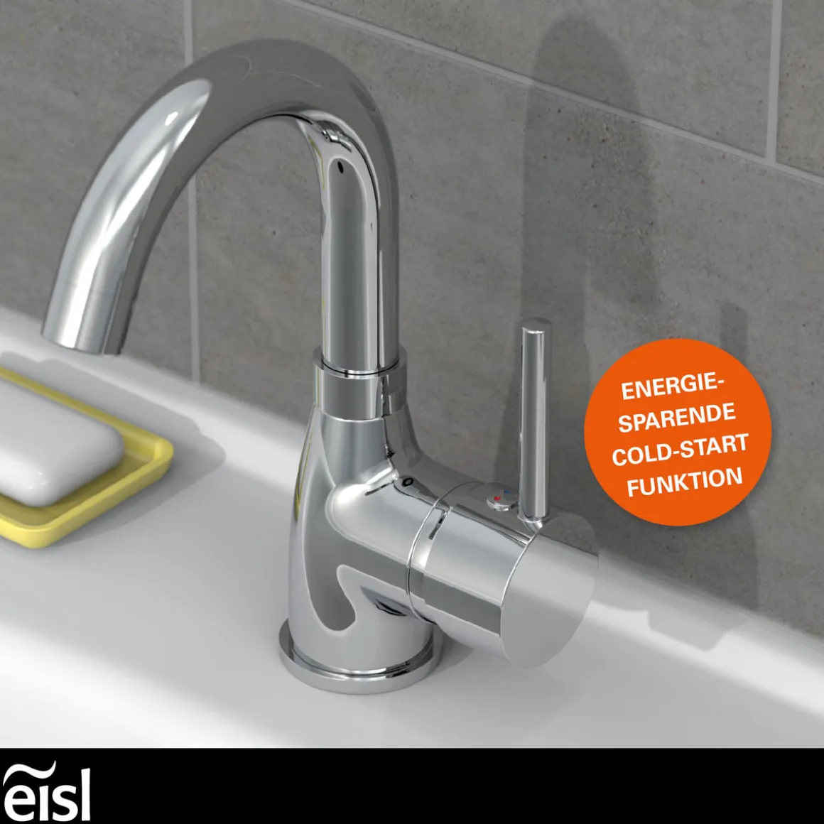 Eisl Waschtischarmatur „Futura“ Niederdruck chrom Cold-Start-Funktion