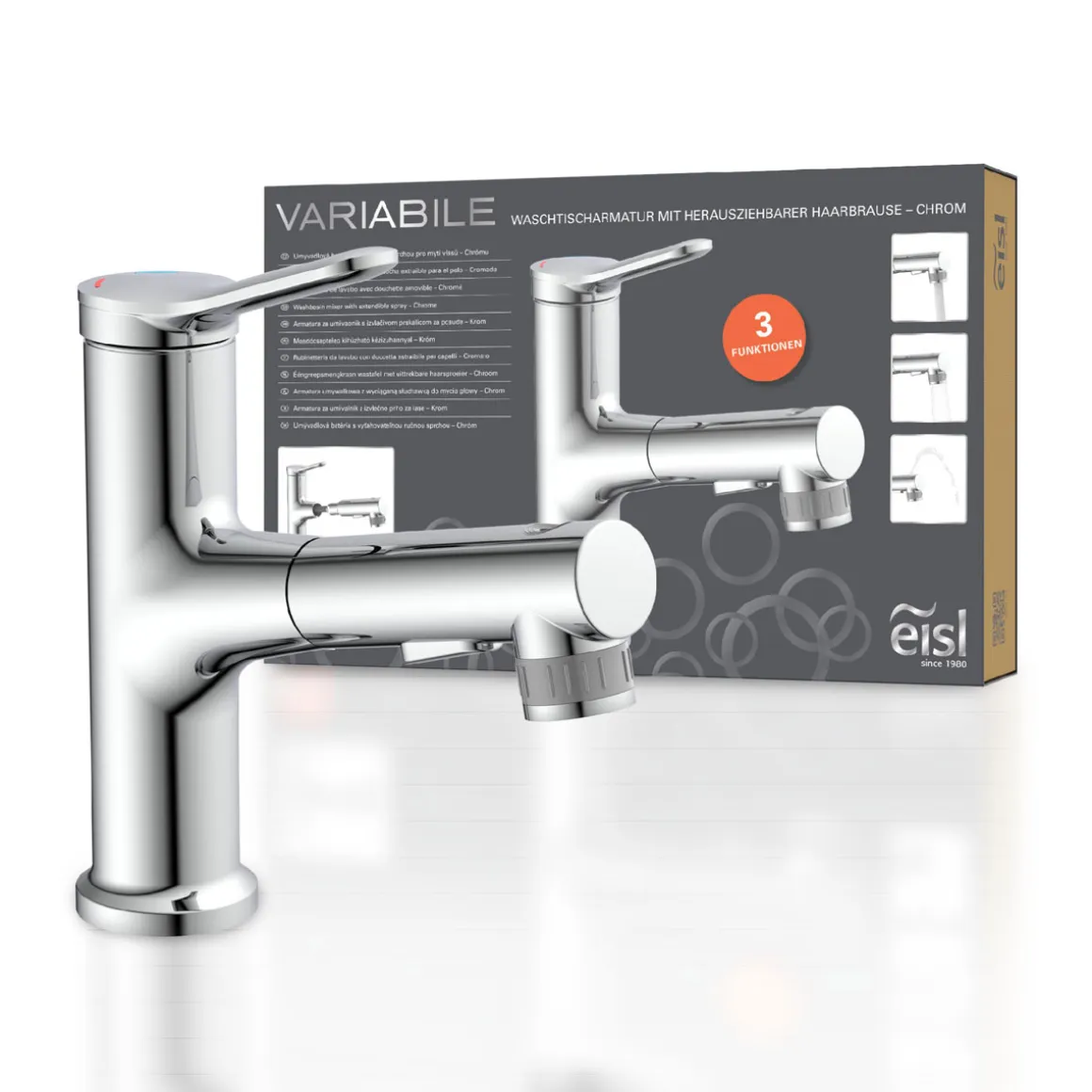 Eisl Waschtischarmatur „Variabel“ chrom