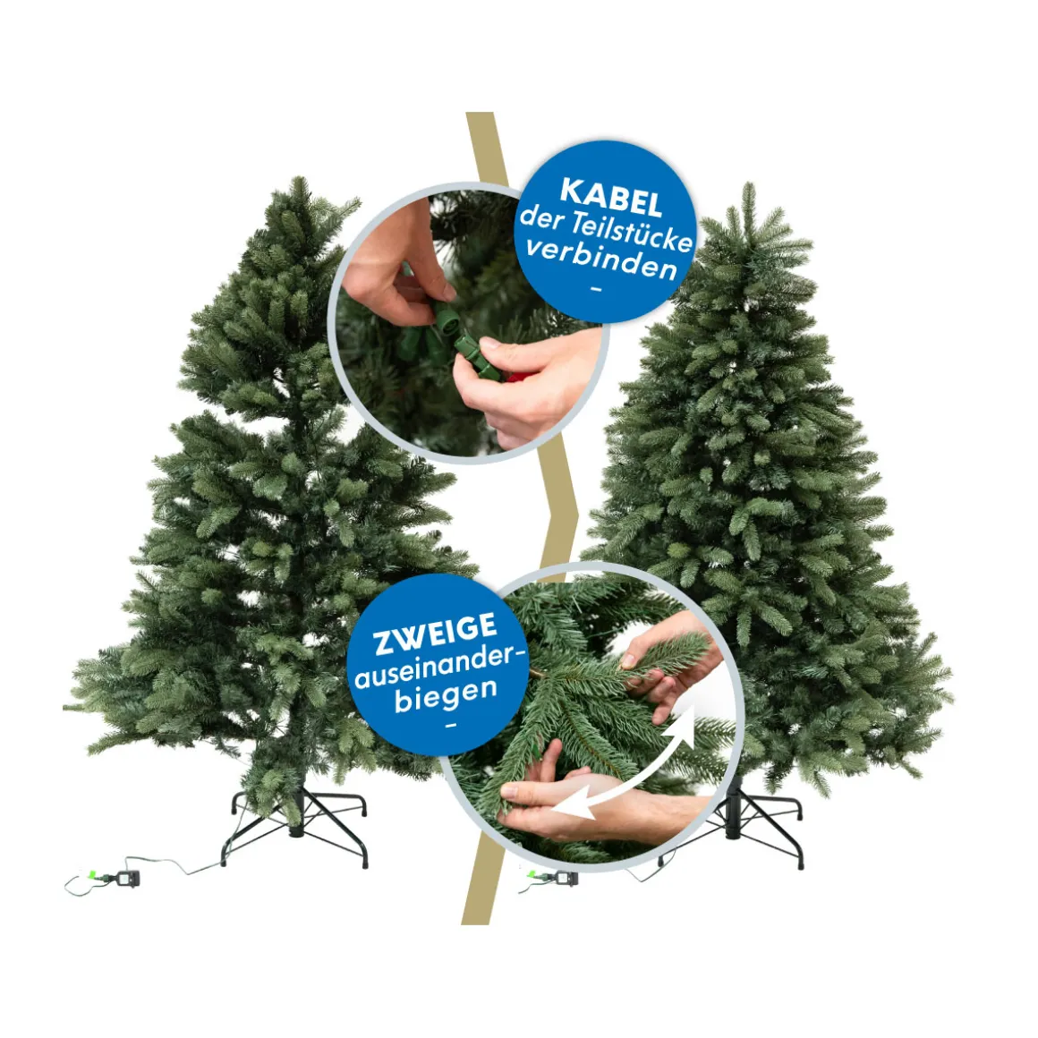 Evergreen Künstlicher Weihnachtsbaum Roswell Kiefer inkl. LEDs 122x210cm Grün