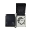 2-fach Aufputz-Steckdose Basic Feuchtraum grau
