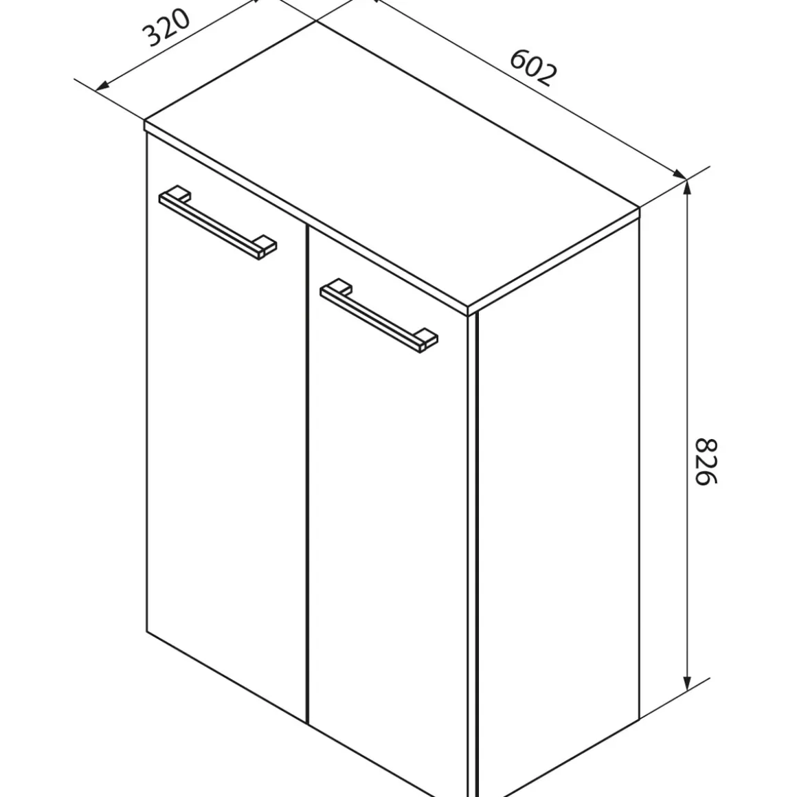 Fackelmann Doppel-Midischrank B.Style 602 x 826 x 320 mm Nature Oak