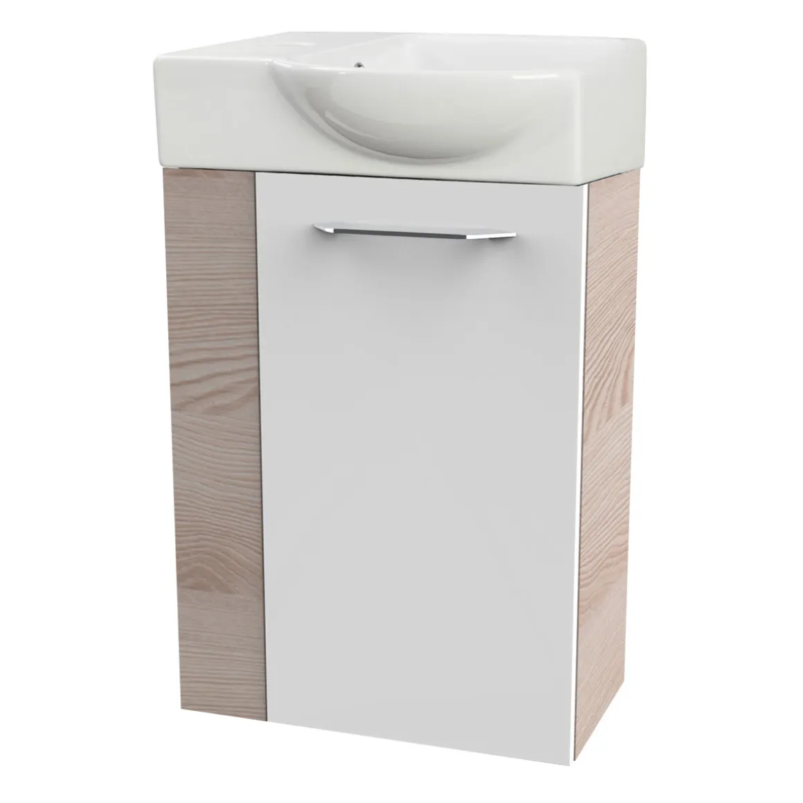 Fackelmann Gäste-WC Keramikbecken SBC 455 x 145 x 320 mm Weiß Hahnloch links