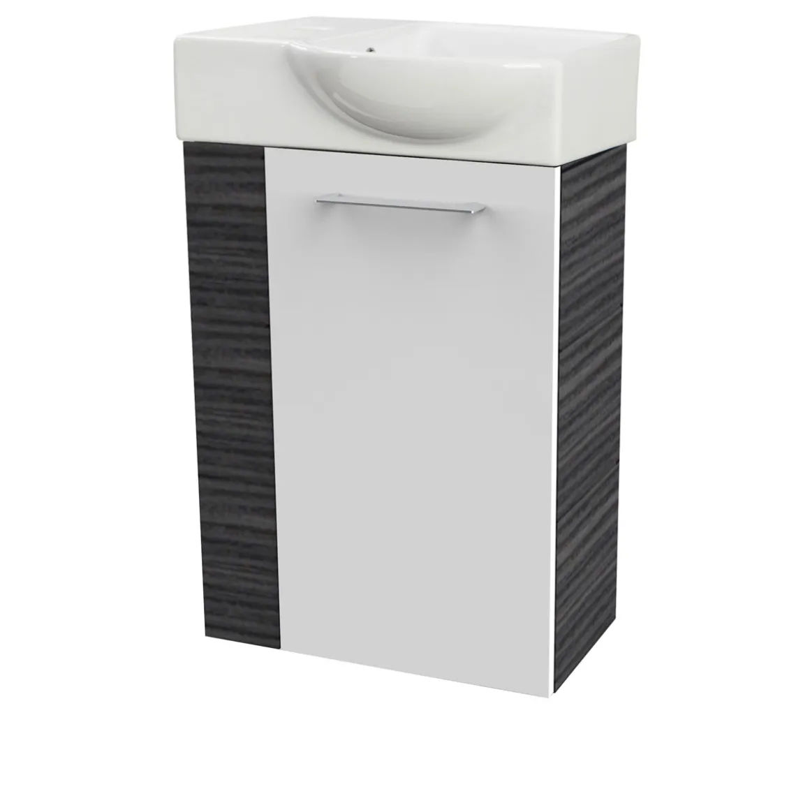 Fackelmann Gäste-WC Keramikbecken SBC 455 x 145 x 320 mm Weiß Hahnloch links