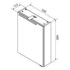 Fackelmann Gäste-WC Spiegelschrank links SBC 500 x 680 x 153 mm Alaska-Esche