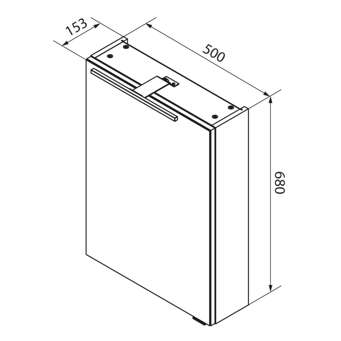 Fackelmann Gäste-WC Spiegelschrank links SBC 500 x 680 x 153 mm GrauEiche