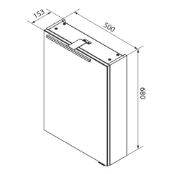 Fackelmann Gäste-WC Spiegelschrank links SBC 500 x 680 x 153 mm DarkOak