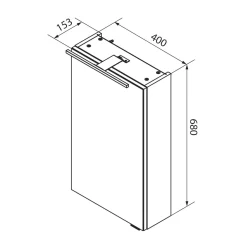 Fackelmann Gäste-WC Spiegelschrank links SBC 400 x 680 x 153 mm AstEiche