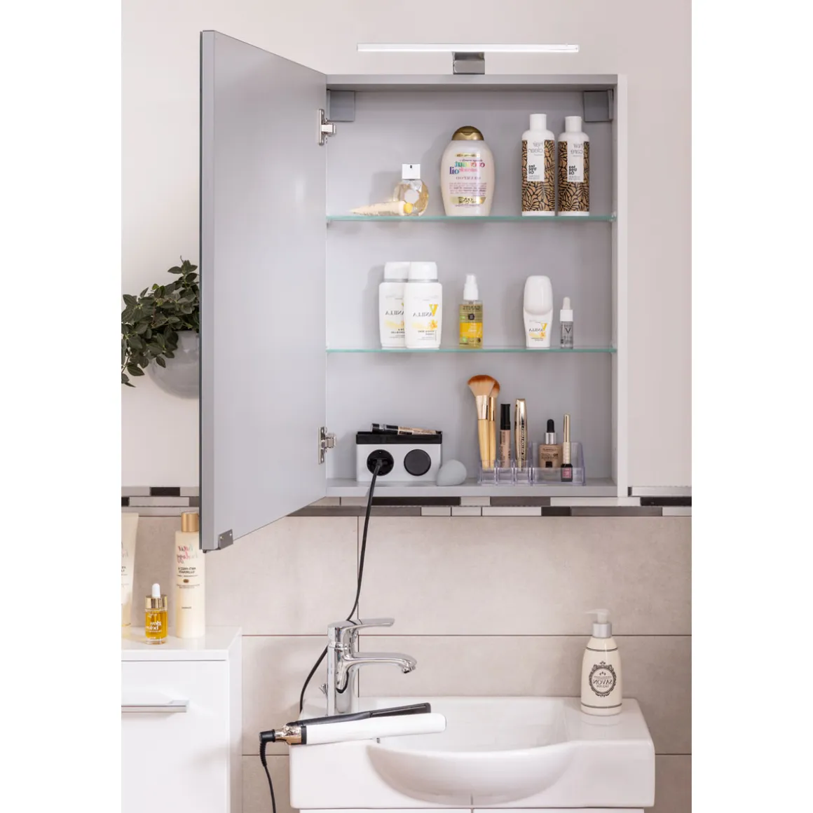 Fackelmann Gäste-WC Spiegelschrank links SBC 500 x 680 x 153 mm Weiß