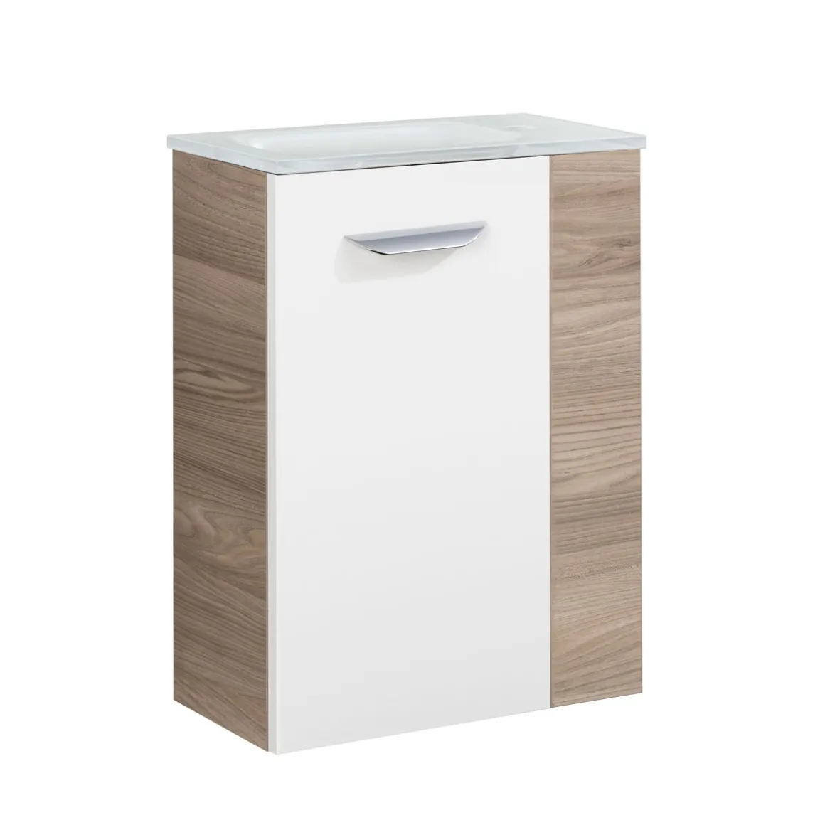 Fackelmann Gäste-WC Waschtischunterschrank links SBC 440 x 600 x 243 mm Steinesche/Weiß