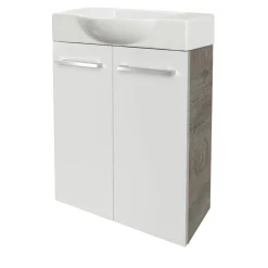Fackelmann Gäste-WC Waschtischunterschrank SBC 520 x 600 x 243 mm NatureOak/Weiß