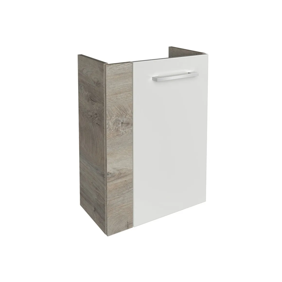 Fackelmann Gäste-WC Waschtischunterschrank rechts SBC 440 x 600 x 243 mm NatureOak/Weiß