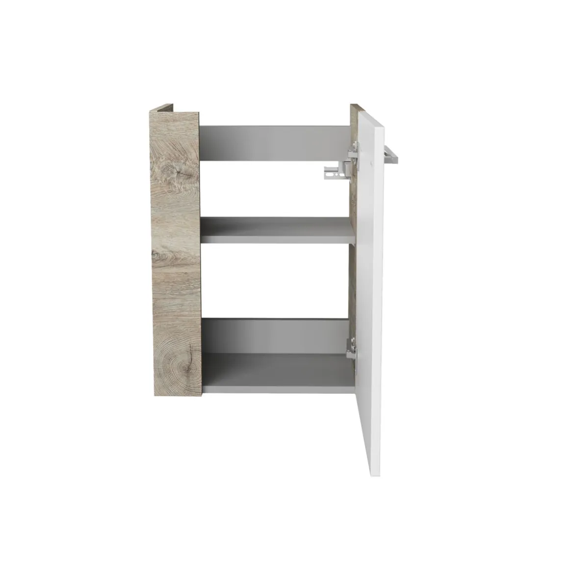 Fackelmann Gäste-WC Waschtischunterschrank rechts SBC 440 x 600 x 243 mm NatureOak/Weiß