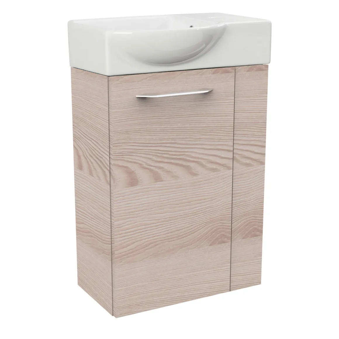 Fackelmann Gäste-WC Waschtischunterschrank links SBC 440 x 600 x 243 mm Alaska-Esche