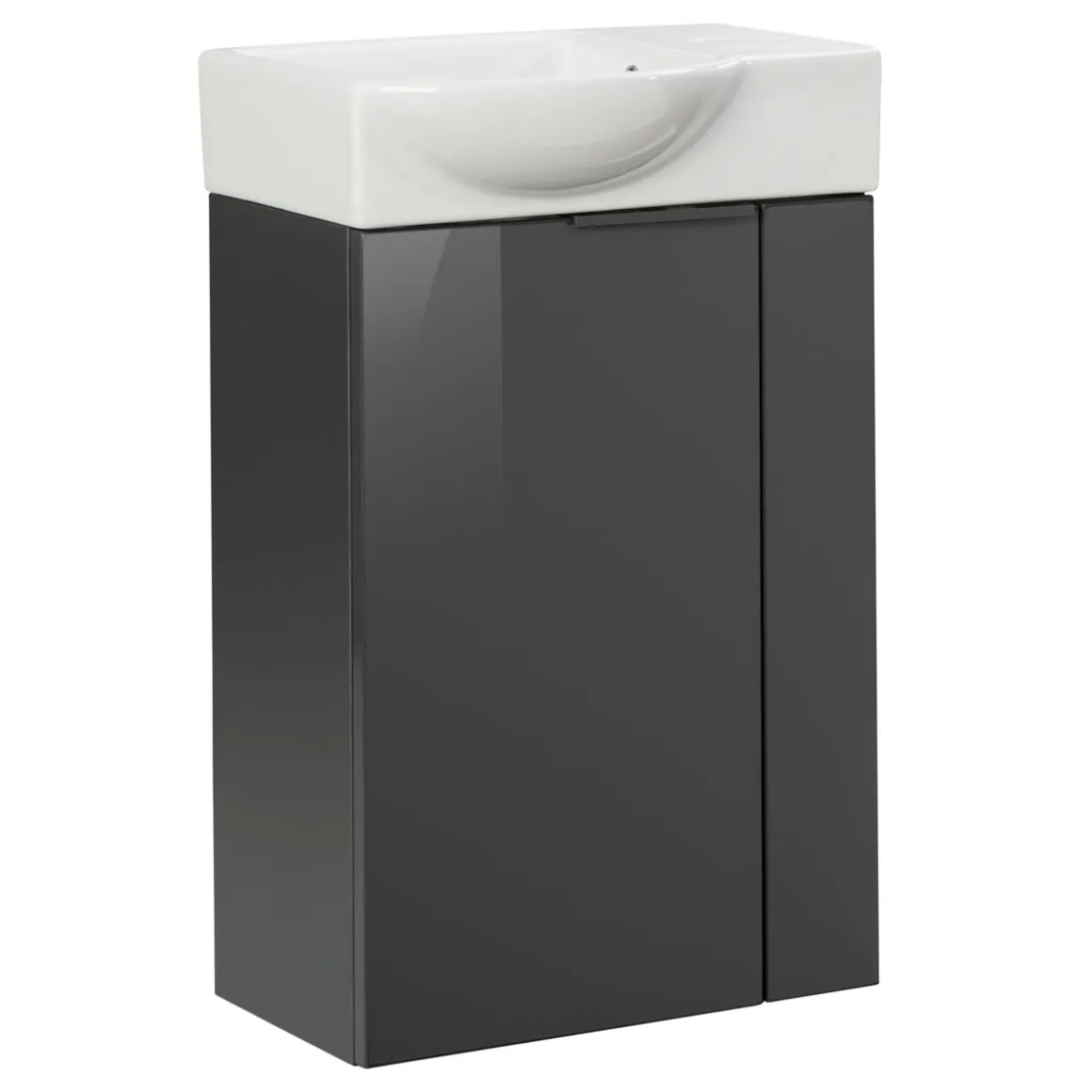 Fackelmann Gäste-WC Waschtischunterschrank links SBC 440 x 600 x 243 mm anthrazit