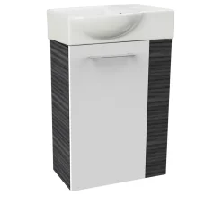 Fackelmann Gäste-WC Waschtischunterschrank links SBC 440 x 600 x 243 mm DarkOak/Weiß