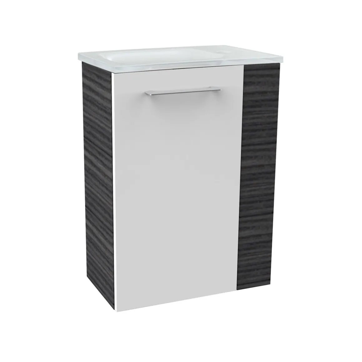 Fackelmann Gäste-WC Waschtischunterschrank links SBC 440 x 600 x 243 mm DarkOak/Weiß
