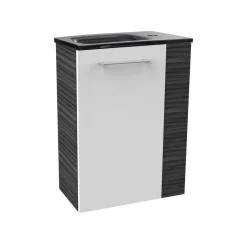 Fackelmann Gäste-WC Waschtischunterschrank links SBC 440 x 600 x 243 mm DarkOak/Weiß