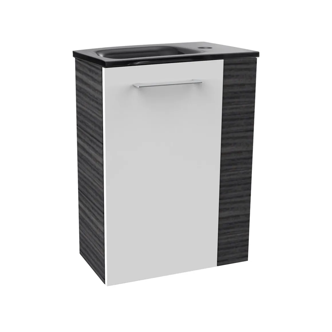 Fackelmann Gäste-WC Waschtischunterschrank links SBC 440 x 600 x 243 mm DarkOak/Weiß