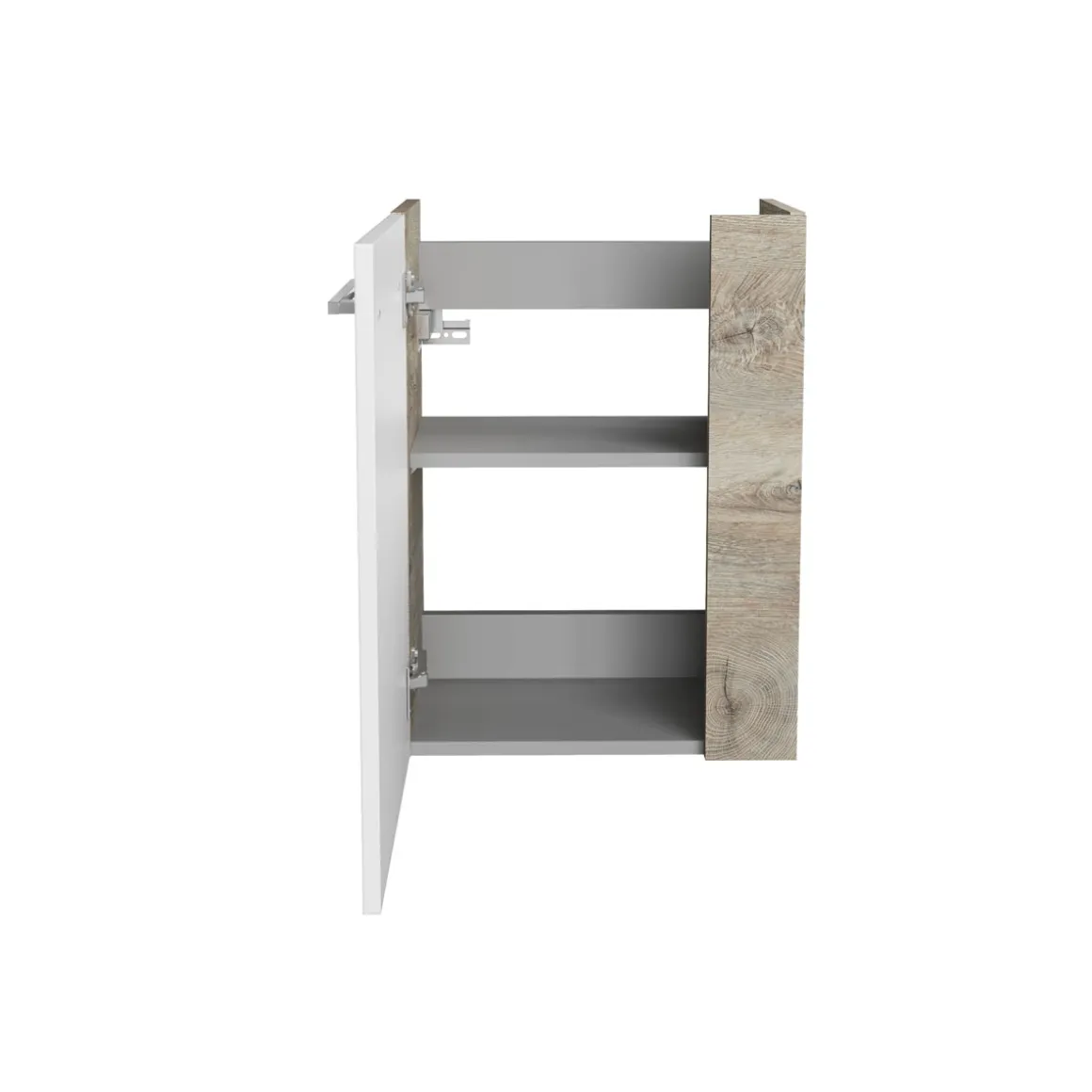 Fackelmann Gäste-WC Waschtischunterschrank links SBC 440 x 600 x 243 mm NatureOak/Weiß