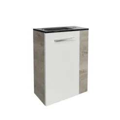Fackelmann Gäste-WC Waschtischunterschrank links SBC 440 x 600 x 243 mm NatureOak/Weiß