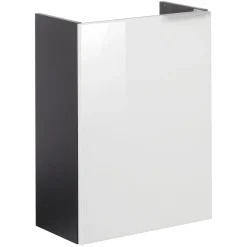 Fackelmann Gäste-WC Waschtischunterschrank links SBC 440 x 600 x 243 mm anthrazit/lackiertes Glas Weiß