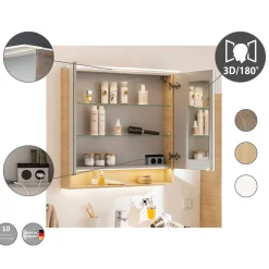 Fackelmann Spiegelschrank B.Style 600 x 812 x 153 mm Weiß LED