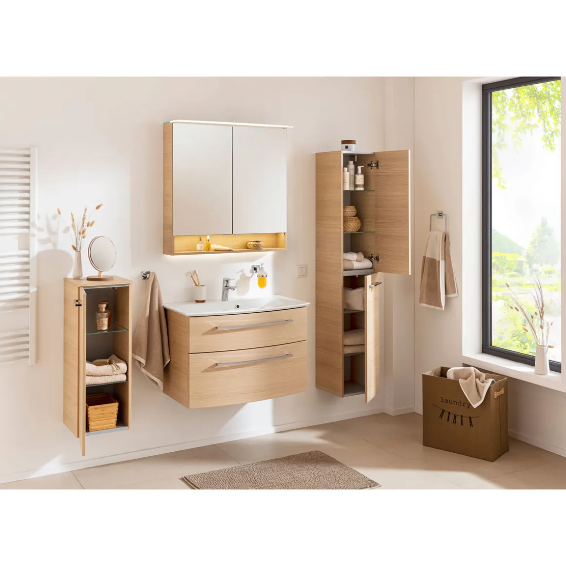 Fackelmann Spiegelschrank B.Style 800 x 812 x 153 mm Sandeiche LED