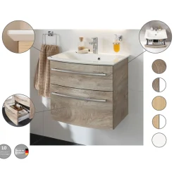 Fackelmann Waschtisch-Set B.Style 632 x 543 x 460 mm Nature Oak