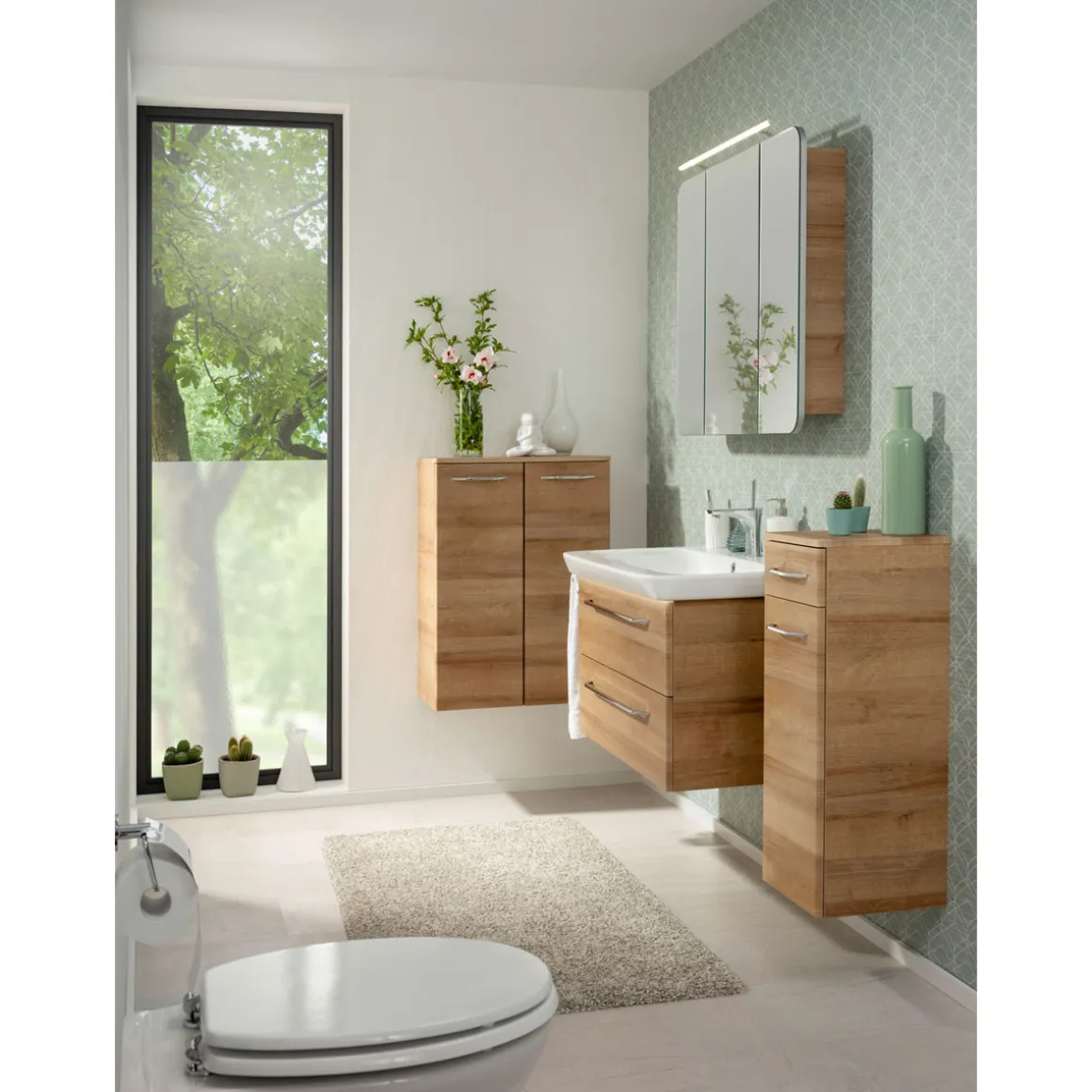 Fackelmann Keramik-Waschtisch Milano 88,5 x 17 x 54,5 cm weiß