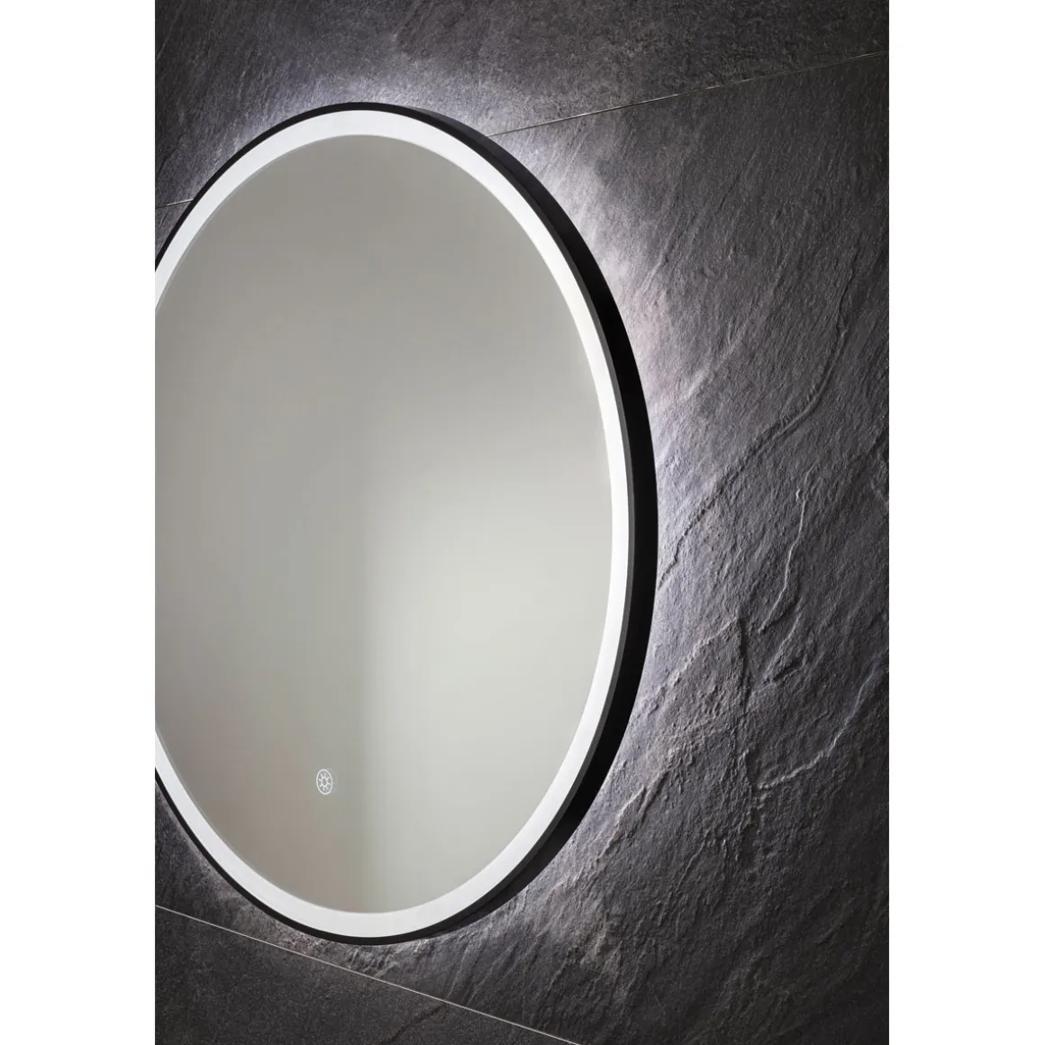 Fackelmann Spiegel schwarz rund 60 cm