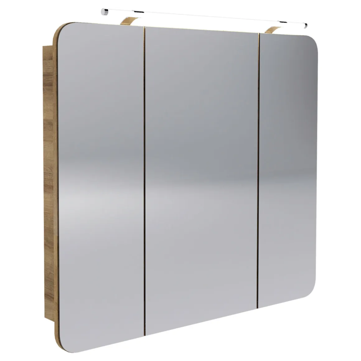 Fackelmann Spiegelschrank Milano 90 x 78 x 16 cm Ast-Eiche inkl LED-Beleuchtung