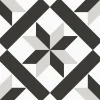 Feinsteinzeug Beta Black und White glasiert matt 20 x 20 x 1 cm