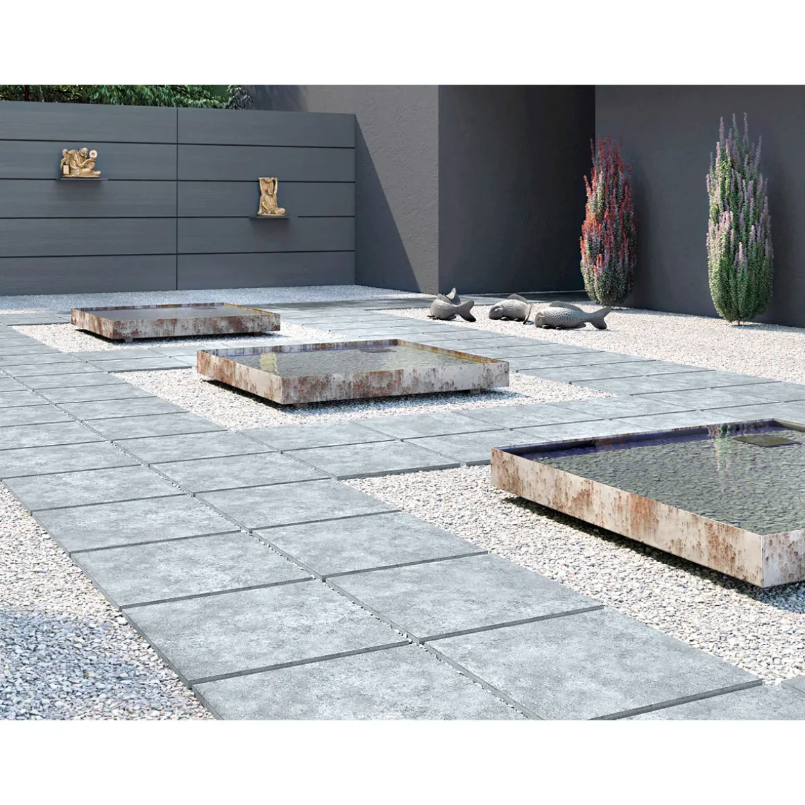 Feinsteinzeug-Platte „No. 1 Tile Benet“ grau 60x60x2cm