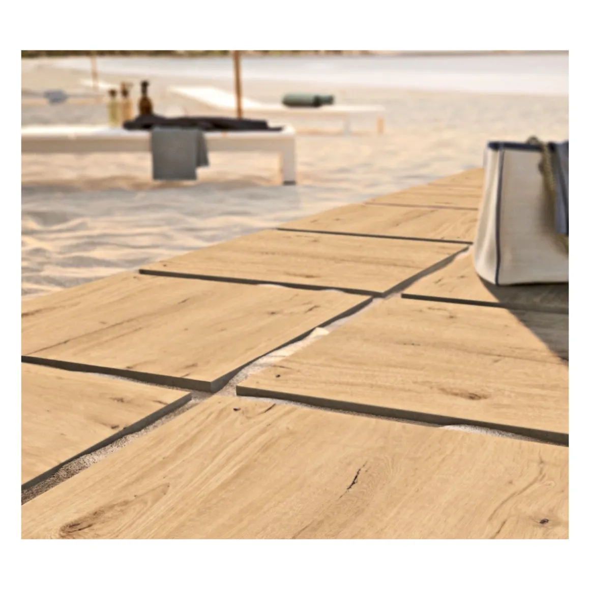 Feinsteinzeug-Platte No 1 Tile Wood beige 60 x 60 x 2 cm