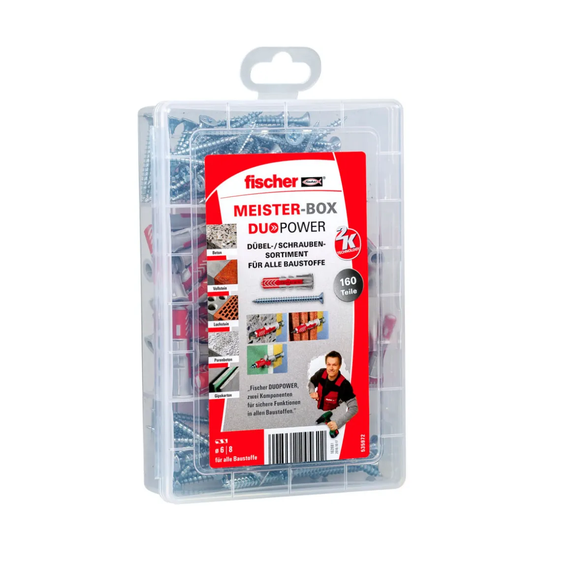 Fischer Sortimentsbox Meisterbox Duopower mit Schrauben 160-teilig