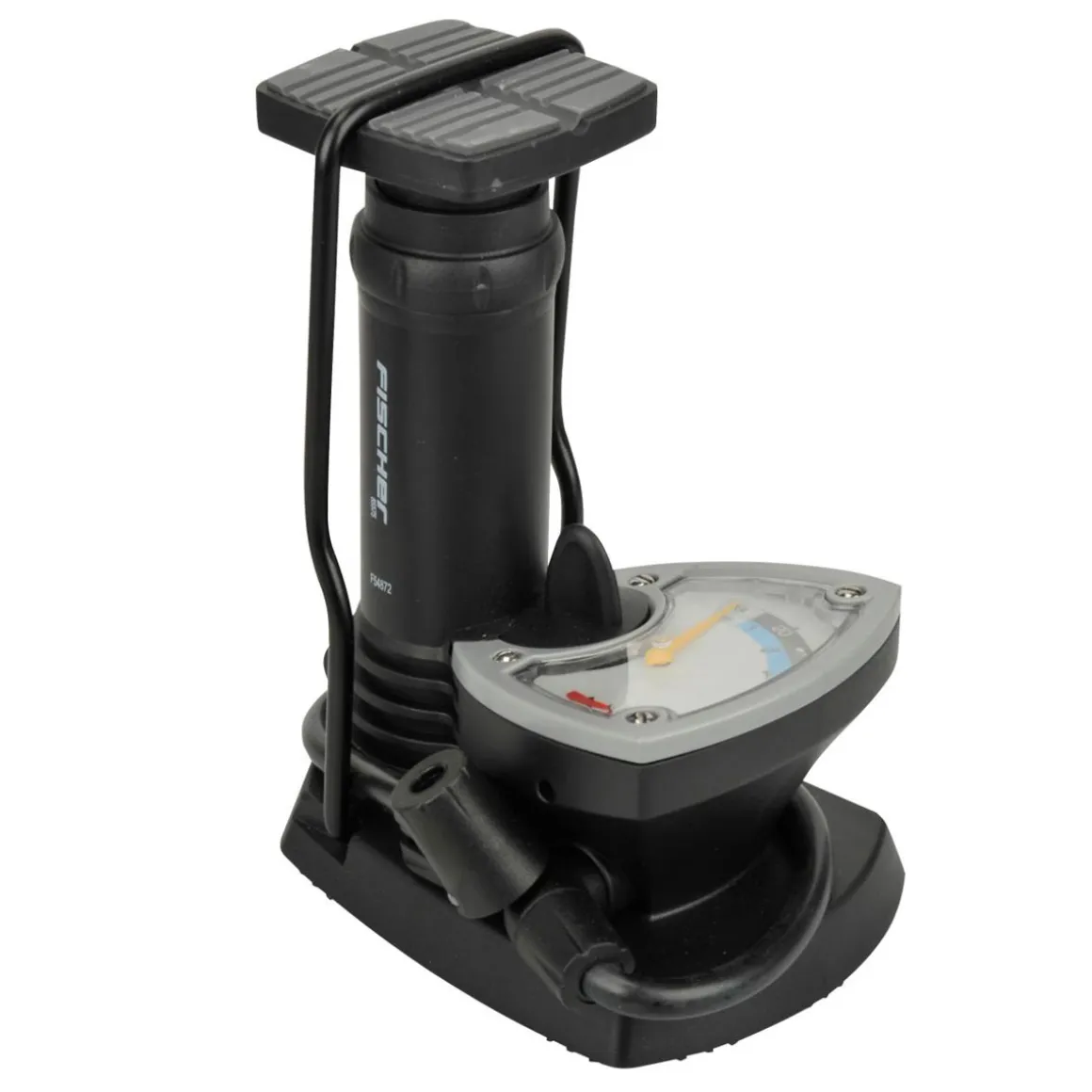 Fischer Bikes Fuß-Standpumpe mit Manometer und Adapter schwarz