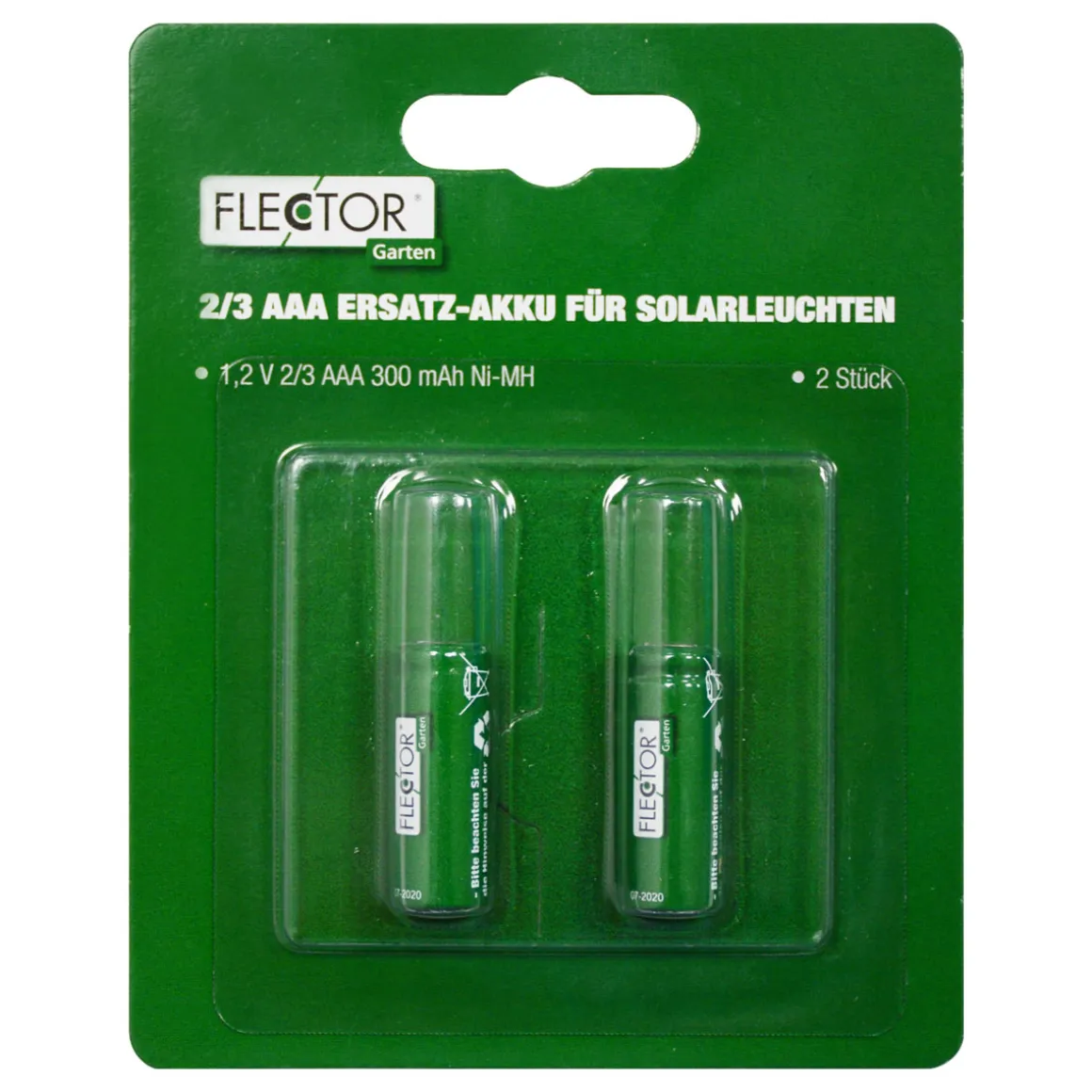 Flector Garten Akku für Solarleuchte 1,2V 2 Stück