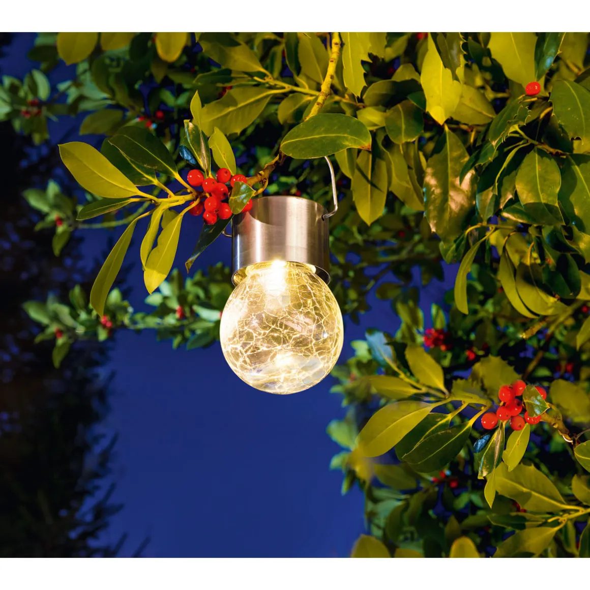 Flector Garten LED-Solar-Pendelleuchte mit Aufhängung warmweiß