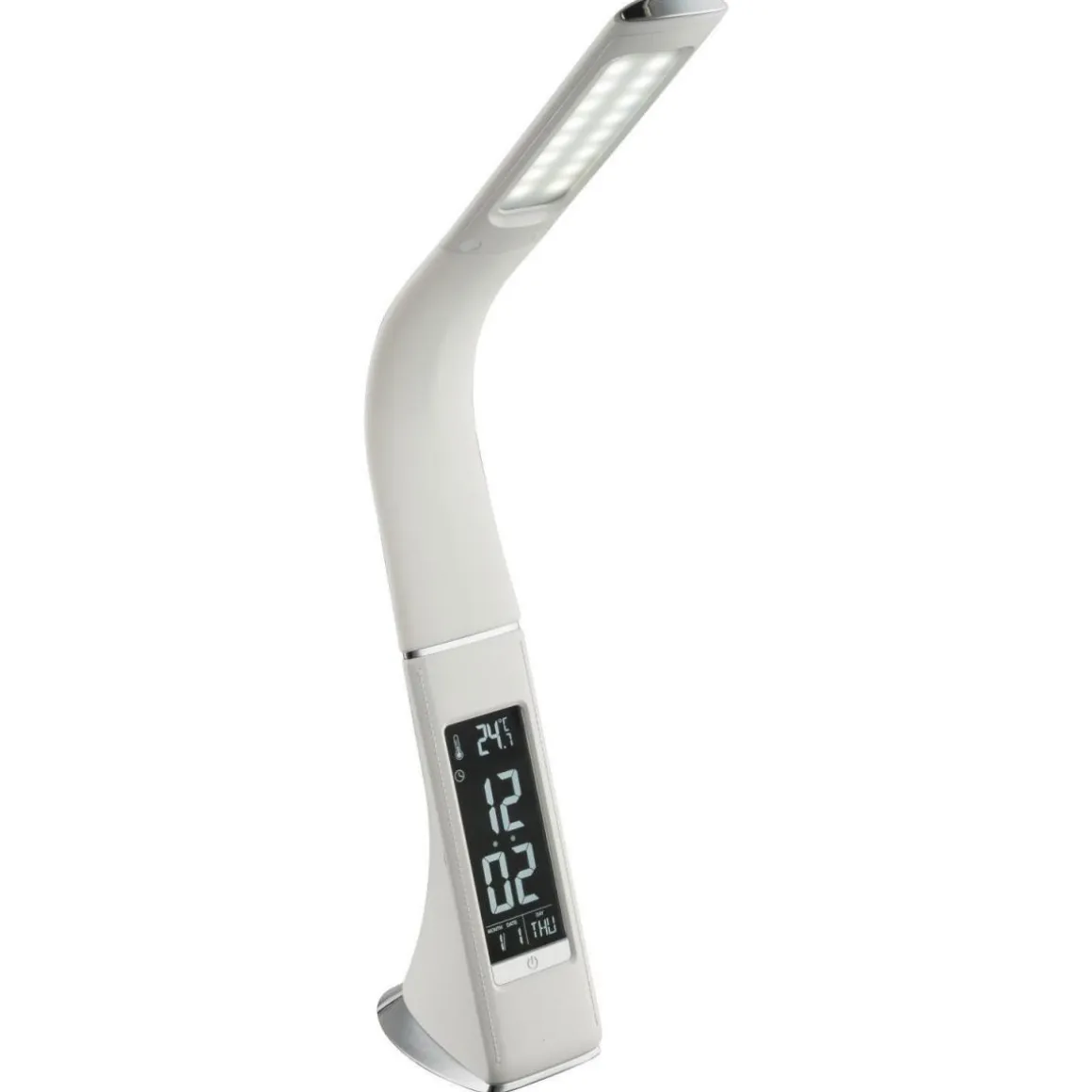 Flector LED-Tischleuchte Flex mit Touchdim und Wecker weiß
