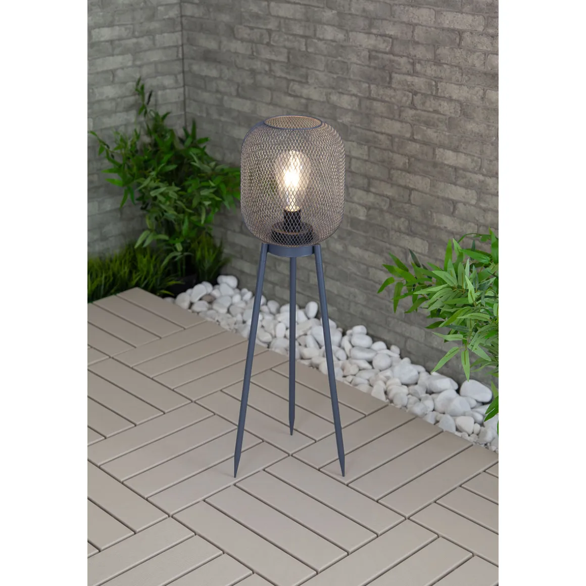 Flector Solar-Laterne Urban Nova 2in1 grau Metall warmweiße LED