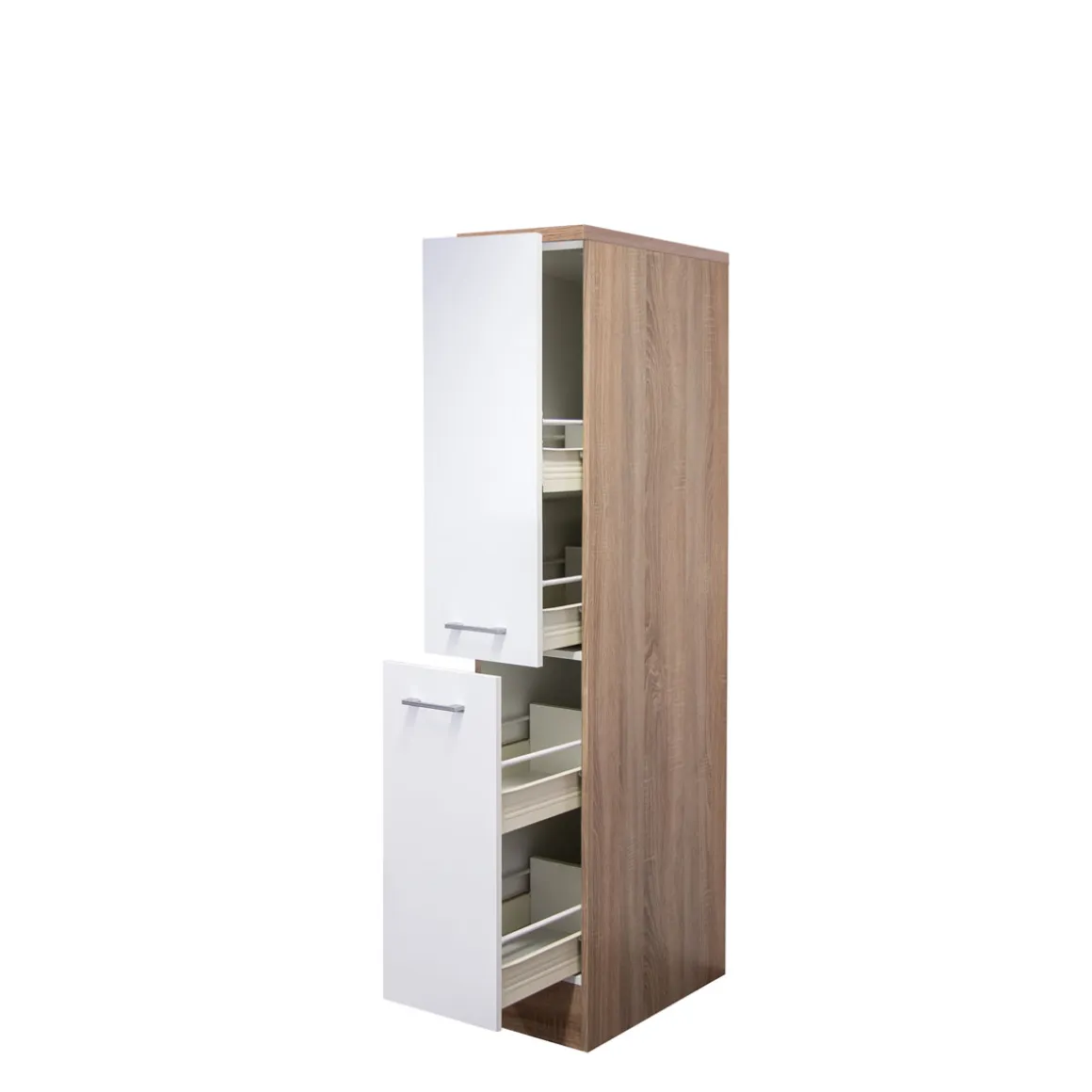 Flex-Well Demi-Apothekerschrank „Samoa“, 30x161x60 cm, weiß/Sonoma Eiche