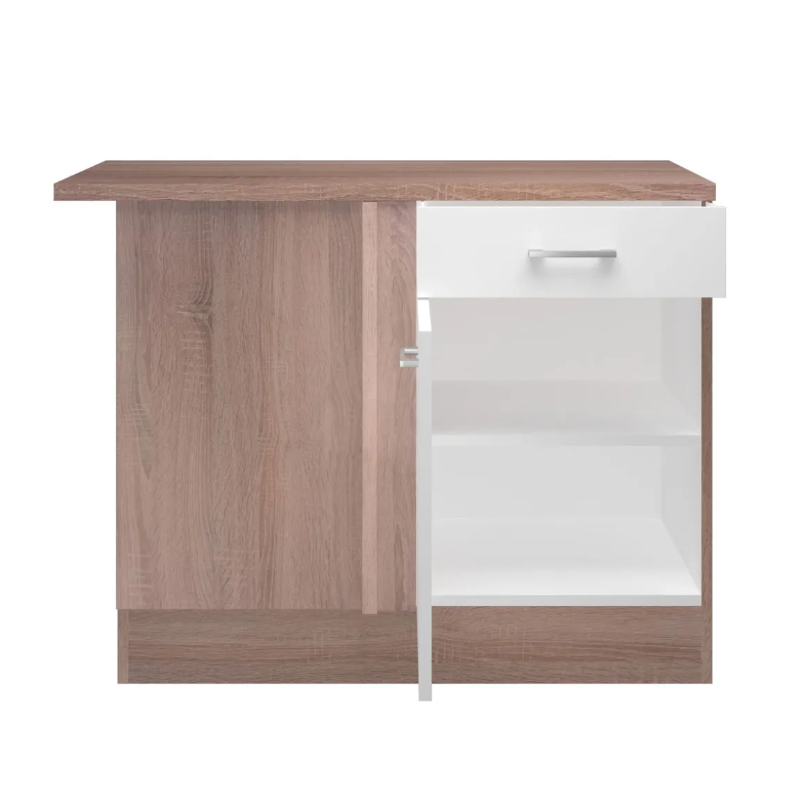 Flex-Well Küchen-Eckunterschrank „Samoa“, 110x85x60 cm, weiß/Sonoma Eiche
