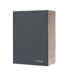 Flex-Well Küchenoberschrank „Tiago“, 60x89x32 cm, basaltgrau/San Remo Eiche